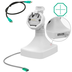 GDS® Uni-Conn™ Powered Tilt & Swivel Dock with USB-C + Data - Gray