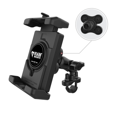 RAM® Quick-Grip™ Pro XL Vibration Damping Phone Mount with U-Bolt Base
