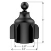 RAM® Stubby Cup Holder Mount with Double Socket Arm - Long