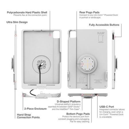 IntelliSkin® Thin-Case™ for iPad Air 11 (M2) (D Shape & Rear Pads) Gray