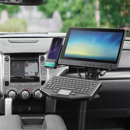 RAM® Tele-Pole™ with 8” & 9” Poles and Double Ball 75x75mm VESA Mount