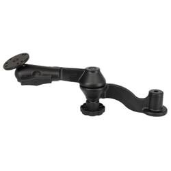 RAM® 12" Curved Double Swing Arm with Socket Arm & Round Plate
