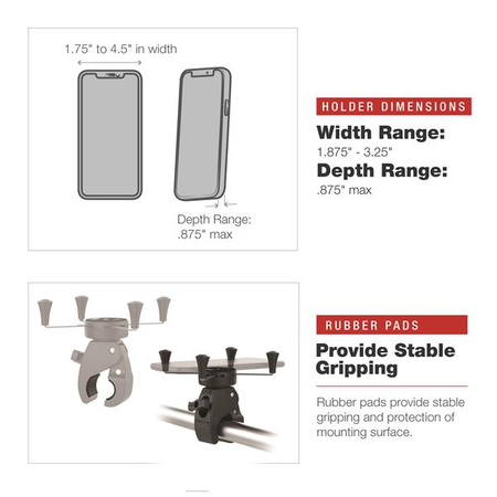 RAM® X-Grip® Large Phone Mount with Low-Profile Medium Tough-Claw™