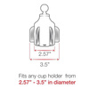 RAM® Stubby™ Cup Holder Mount with Diamond Plate