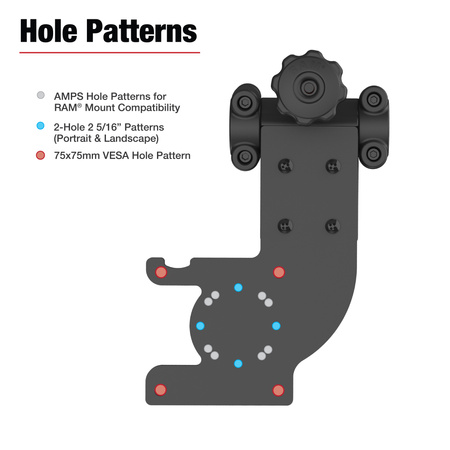 RAM® Friction Hinge Mount with AMPS & VESA Bracket for Tough-Bar™