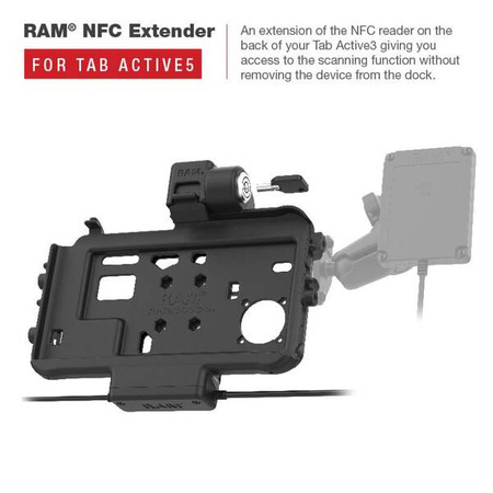 RAM® Low-Profile Locking Power + Single USB Dock for Tab Active5 & 3