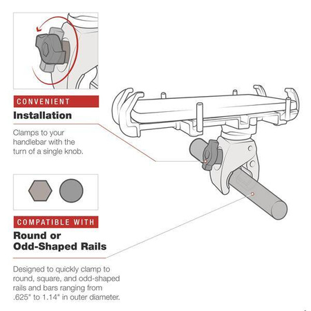 RAM® Quick-Grip™ XL Phone Mount with Low-Profile Tough-Claw™