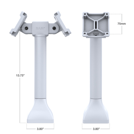 RAM® 14" Pedestal Mount with Dual 75mm VESA Adapters - Gray