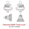 RAM® Twist-Lock™ Suction Cup Base with Ball