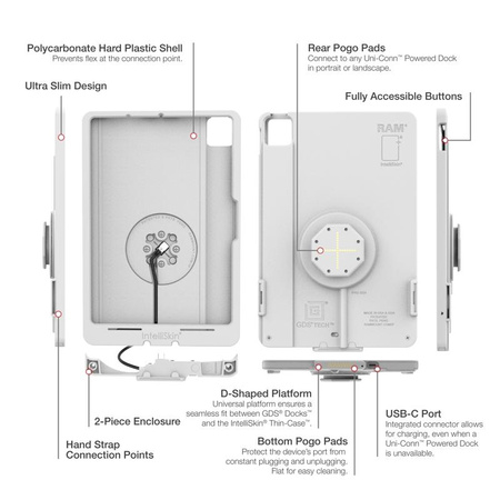 IntelliSkin® Thin-Case™ for iPad Pro 11 (M4) (D Shape & Rear Pads) Gray