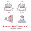 RAM® Latch-N-Lock™ with RAM® Twist-Lock™ Suction Cup for iPad Gen 1-2