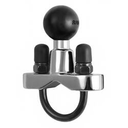 RAM® Chrome Handlebar U-Bolt Base for Rails 0.5" to 1" in Diameter