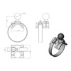 RAM® Strap Hose Clamp Ball Base 1.5" - 2.1"