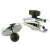 RAM® Chrome Double Socket Arm with Round Plate - Medium Arm