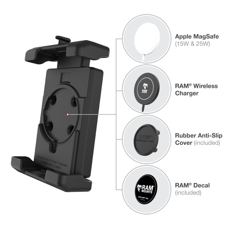 RAM® Quick-Grip™ Pro XL Phone Mount with Handlebar U-Bolt Base - Short