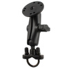 RAM® Handlebar U-Bolt Double Ball Mount with Round Plate - B Size Medium