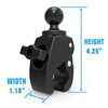 RAM® Tough-Claw™ Small Clamp Mount with Composite Diamond Plate