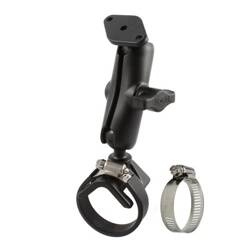 RAM® Double Ball Strap Hose Clamp Mount with Diamond Plate - Medium