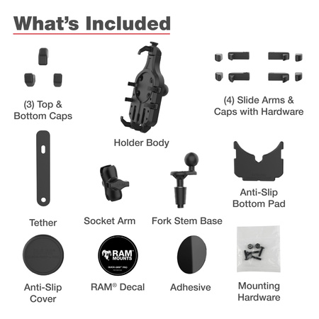 RAM® Quick-Grip™ Pro Phone Mount with Fork Stem Base - Short