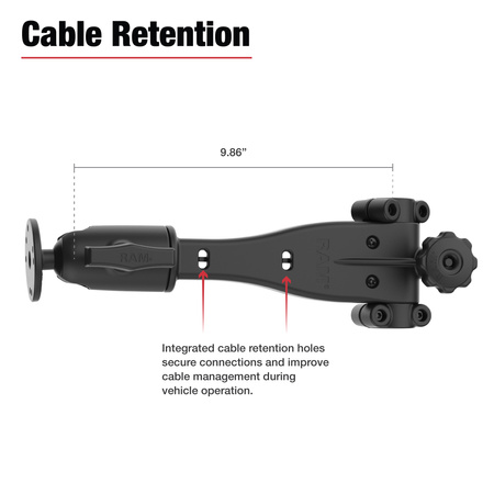 RAM® Friction Hinge 10" Socket Arm with Ball for Tough-Bar™
