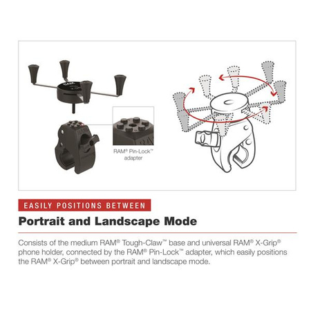 RAM® X-Grip® Large Phone Mount with Low-Profile Medium Tough-Claw™