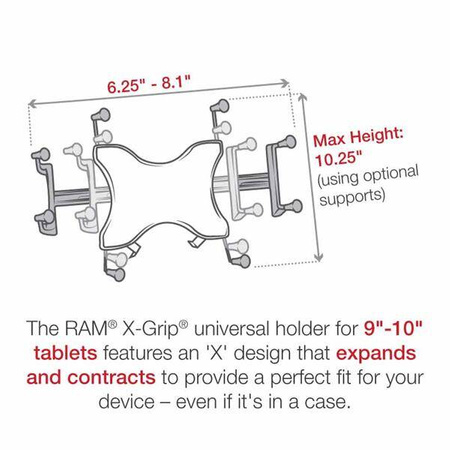 RAM® X-Grip® with RAM® Pod™ I Vehicle Mount for 9"-11" Tablets