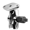 RAM® Chrome Double Socket Arm with Diamond Plate - Short Arm
