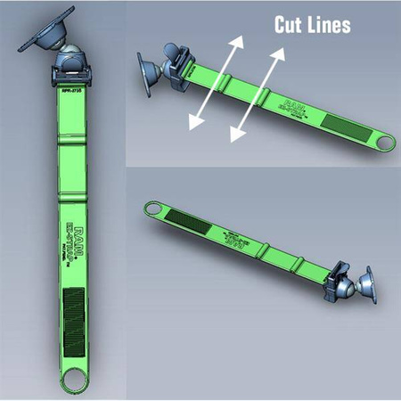 RAM® EZ-Strap™ Rail Mount with Double Ball and Diamond Base Adapter