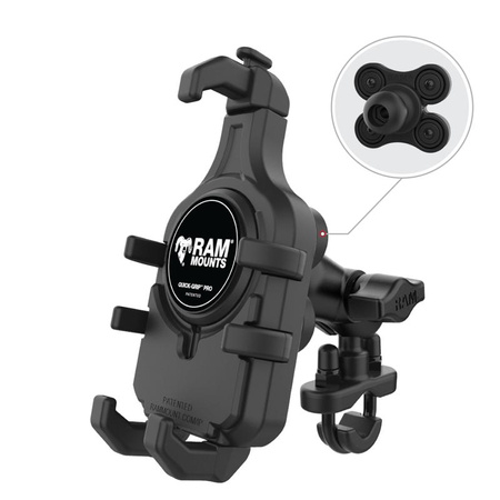 RAM® Quick-Grip™ Pro Vibration Damping Phone Mount with U-Bolt Base