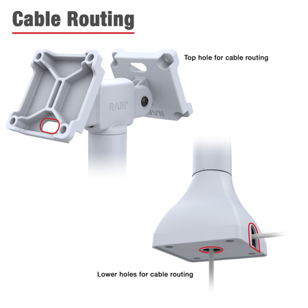 RAM® 14" Pedestal Mount with Dual 75mm VESA Adapters - Gray
