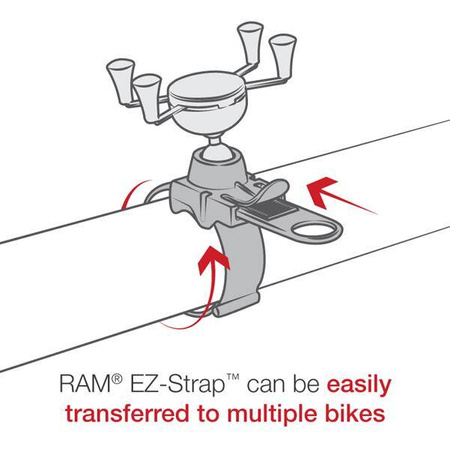 RAM® X-Grip® Phone Mount with RAM® EZ-Strap™ Rail Mount