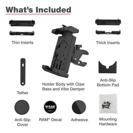 RAM® Quick-Grip™ Pro XL Vibration Damping Phone Mount with Tough-Claw™