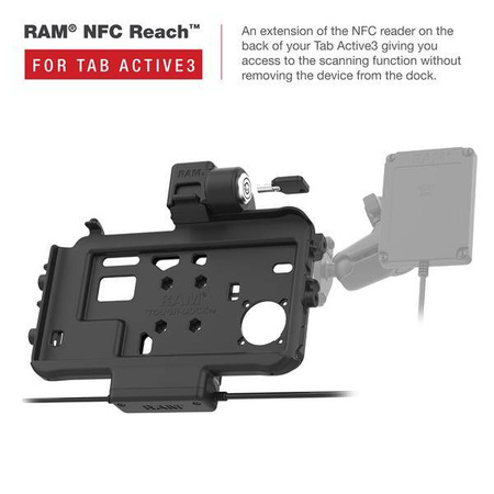 RAM® Low-Profile Locking Power + Dual USB Dock for Tab Active5 & 3