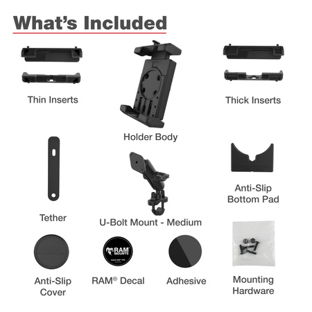 RAM® Quick-Grip™ Pro XL Phone Mount with Handlebar U-Bolt Base - Medium