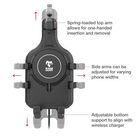 RAM® Quick-Grip™ Pro with Ball & Qi2 15W Wireless Charger