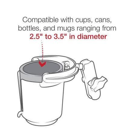RAM® Level Cup™ 16oz Drink Holder with Double Socket Arm