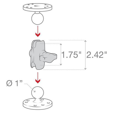 RAM® Composite Double Socket Arm - B Size Short