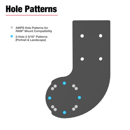 RAM® Friction Hinge Mount with AMPS Bracket for Tough-Bar™