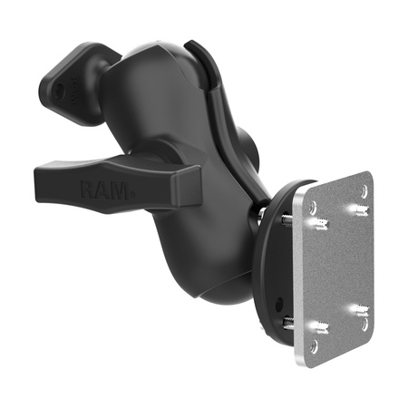RAM® Dashboard Mount with Backing Plate & Diamond Plate - C Size Short