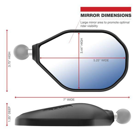 RAM® Tough-Mirror™ Right Mirror without Ball