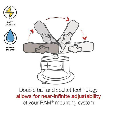 RAM® Tough-Charge™ 15W Wireless Charging Suction Cup Mount