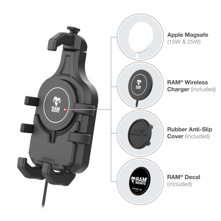 RAM® Quick-Grip™ Pro with Ball & Qi2 15W Wireless Charger