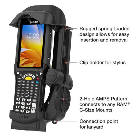 RAM® Spring Loaded Holder for Zebra MC9400 & MC9300