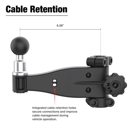 RAM® Friction Hinge Arm with Pin-Lock™ Ball for Tough-Bar™