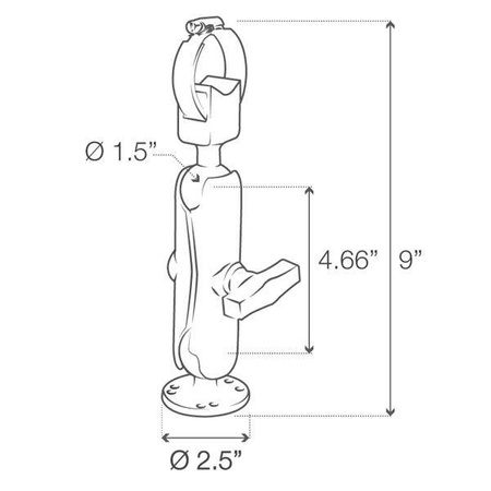 RAM® Trolling Motor Stabilizer with Strap Hose Clamp - Medium