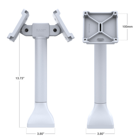 RAM® 14" Pedestal Mount with Dual 100mm VESA Adapters - Gray