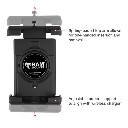 RAM® Quick-Grip™ Pro XL Phone Mount with Fork Stem Base - Short